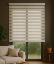 Persiana Rolo Double Vision Zebra 100larg x 220alt Linho (com bandô)