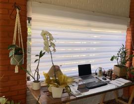 Persiana Rolo Duplo Zebra Sunny Branca 140 (L) x 160 (A) Cortina Double Vision C/ Bandô 1,40 X 1,60