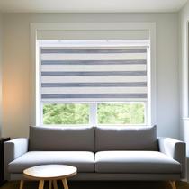 Persiana Rolo Duplo Zebra Sunny Linho 140 (L) x 160 (A) Cortina Double Vision C/ Bandô 1,40 X 1,60