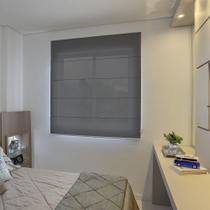 Persiana Romana (1,00Larg. x 1,50Alt.) Tecido Tela Solar Screen Preto - Vogaflex