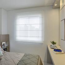Persiana Romana (1,40Larg. x 1,50Alt.) Tecido Tela Solar Screen Branco - Vogaflex