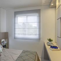 Persiana Romana (2,40Larg. x 1,50Alt.) Tecido Tela Solar Screen Cinza - Vogaflex