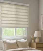 Persiana Zebra Prime 140larg x 160alt Mescla Bege