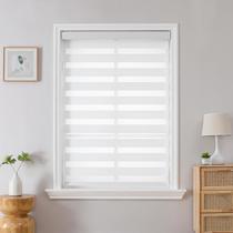 Persianas Zebra Joydeco sem fio com controle de luz de camada dupla brancas