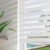 Persianas Zebra Joydeco sem fio de camada dupla esbranquiçadas 56x190 cm