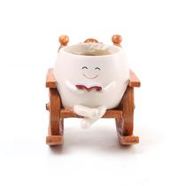 Personagem fofa de leitura de desenhos animados Flowerpot Creative Resin