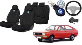 Personalidade VW: Capas de Tecido para Bancos Passat + Volante + Chaveiro