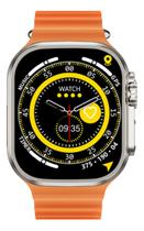 Personalize seu Estilo: Relogio Inteligente Smartwatch Ws Ultra Max Laranja - Troque a Foto