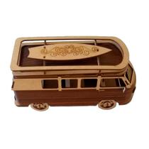 Perua Kombi 3D Volkswagen Em Miniatura Amadeirada Decorativa