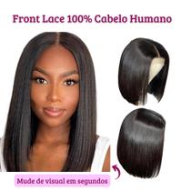 Peruca 100% Cabelo Humano Natural Lisa Preta