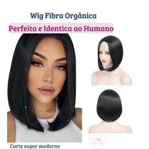 Peruca 100% Orgânica Curta sem Franja Preta - Maya Hair