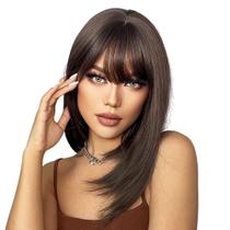 Peruca 40cm Franja Super Natural Identica ao Cabelo Humano