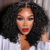Peruca Abhayy Bob 40cm Cabelo humano 200% densidade Deep Wave