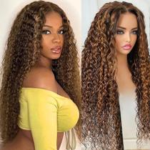 Peruca ADESORAES Honey Blonde Water Wave 66 cm de cabelo humano