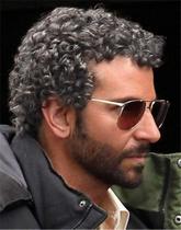 Peruca afro encaracolada masculina Swiking Grey Peruca sintética curta