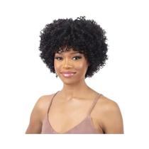 Peruca Afro Kinky Curly Bob Com Franja, Cabelo Humano Brasileiro Para Mulheres Negras, Corte Pixie