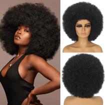Peruca afro MYCNIMY para mulheres negras dos anos 70 Afro Curly Synthetic Peruca afro MYCNIMY para mulheres negras dos anos 70 Afro Curly Synthetic