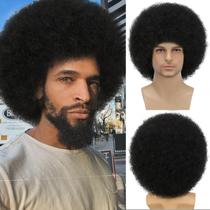 Peruca afro Sabosi Short Fluffy Hair 70s Rock Disco para homens Peruca afro Sabosi Short Fluffy Hair 70s Rock Disco para homens