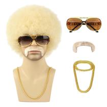 Peruca afro TUOFLY Blonde Sintética para Homens com Acessório