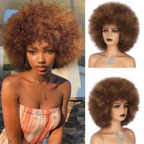 Peruca afro Wallden Hair para mulheres negras dos anos 70, curta afro puff