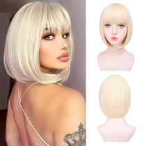 Peruca Aida ble Blonde Bob 30cm com franja para mulheres Peruca Aida ble Blonde Bob 30cm com franja para mulheres