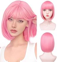 Peruca Aida Ble Short Bob com franja rosa reta 30cm Peruca Aida Ble Short Bob com franja rosa reta 30cm