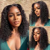 Peruca Ailwelia Curly Bob 100% cabelo humano 14 polegadas 180 densidade Peruca Ailwelia Curly Bob 100% cabelo humano 14 polegadas 180 densidade