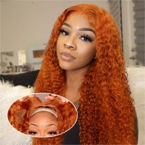 Peruca Ailwelia Curly Bob 100% cabelo humano 26 cm cor de gengibre Peruca Ailwelia Curly Bob 100% cabelo humano 26 cm cor de gengibre