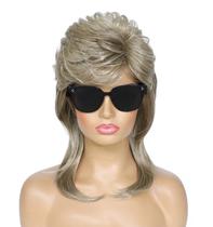 Peruca Airhostess Blonde Mullet para mulheres dos anos 80 Peruca Airhostess Blonde Mullet para mulheres dos anos 80