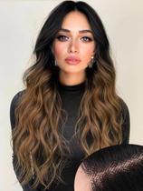 Peruca AISI HAIR Castanha Sintética Resistente ao Calor Ondulada 66cm