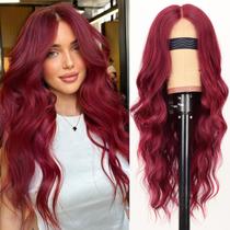 Peruca AISI HAIR Vermelha Brilhante Sintética Resistente ao Calor 66cm