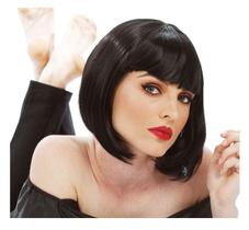 Peruca ALLAURA Mia Wallace Black Flapper Bob para mulheres Peruca ALLAURA Mia Wallace Black Flapper Bob para mulheres