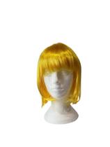 Peruca Amarela Lisa Curta sintética 25 cm p/ festa Fantasia - IndiaChina