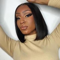 Peruca Amygirl Wear and Go Glueless Straight Bob 25 cm de cabelo humano