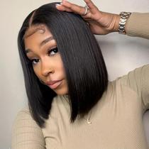 Peruca Amygirl Wear and Go Glueless Straight Bob 30 cm de cabelo humano