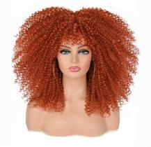 Peruca ANNISOUL Curly 40 cm Copper Afro Bomb Curly com franja Peruca ANNISOUL Curly 40 cm Copper Afro Bomb Curly com franja