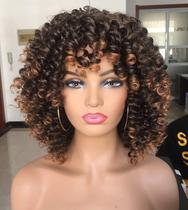 Peruca Annivia Short Curly Afro Darkest Brown para mulheres negras Peruca Annivia Short Curly Afro Darkest Brown para mulheres negras