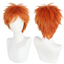 Peruca ANOGOL curta laranja sintética para homens e mulheres Cosplay Peruca ANOGOL curta laranja sintética para homens e mulheres Cosplay