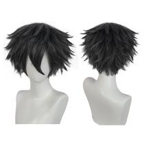 Peruca ANOGOL Mix, cinza, cabelo curto e liso com franja para homens