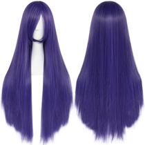 Peruca ANOGOL roxa longa reta 80cm para cosplay feminino Peruca ANOGOL roxa longa reta 80cm para cosplay feminino
