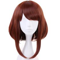 Peruca Anogol Short Bob de cabelo sintético marrom ondulado para cosplay Peruca Anogol Short Bob de cabelo sintético marrom ondulado para cosplay