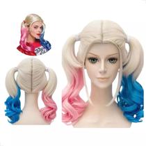 Peruca Arlequina Loira Fantasia Cosplay Palhacinha Carnaval