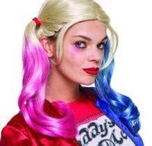 Peruca arlequina palhacinha rosa/azul - Lynx produções artistica