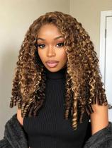 Peruca Ashart 24" Cacheada Birmana com Mechas 9x6 HD Lace