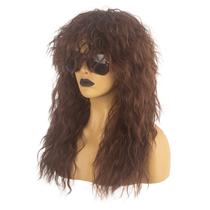 Peruca Askuang 21" Brown Curly Mullet, fibra resistente ao calor Peruca Askuang 21" Brown Curly Mullet, fibra resistente ao calor
