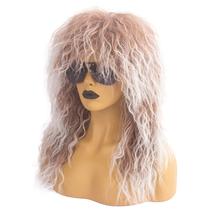 Peruca Askuang 80s Rock Mullet para homens e mulheres Ombre Brown Peruca Askuang 80s Rock Mullet para homens e mulheres Ombre Brown