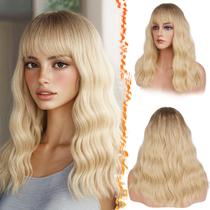 Peruca BARSDAR 18" Wavy Blonde Ombre com Franja