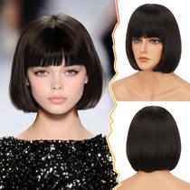 Peruca BARSDAR Short Brown Bob com franja para mulheres de 30 cm Peruca BARSDAR Short Brown Bob com franja para mulheres de 30 cm