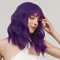 Peruca Beelu Purple Bob 36cm Curta Ondulada Sintética
