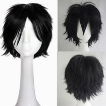 Peruca Benehair Short Spiky Layered Black Anime Cosplay